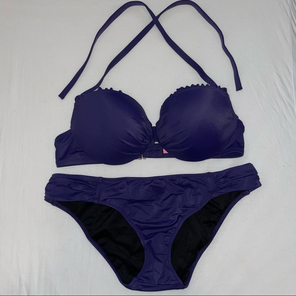 Victorias Secret Lined Halter bikini set - Purple - Top 36C - Bottoms size Med